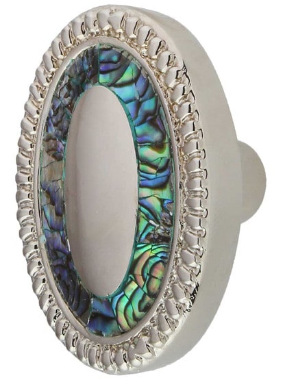 Fair Isle Oval Cabinet Knob - 1 5/8 inch x 1 1/8 inch in Polished Nickel.